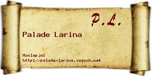 Palade Larina névjegykártya